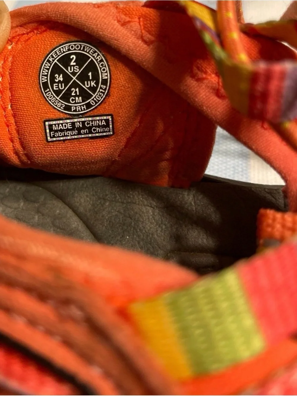 Keen For Girls, Color Orange, Yellow, Size J2, Gently Used.